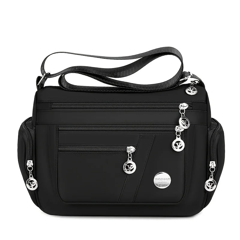 Lightweight Nylon Crossbody Bag for Women , Casual Style, Adjustable Strap, Zip Closure, Multi-Compartment Storage