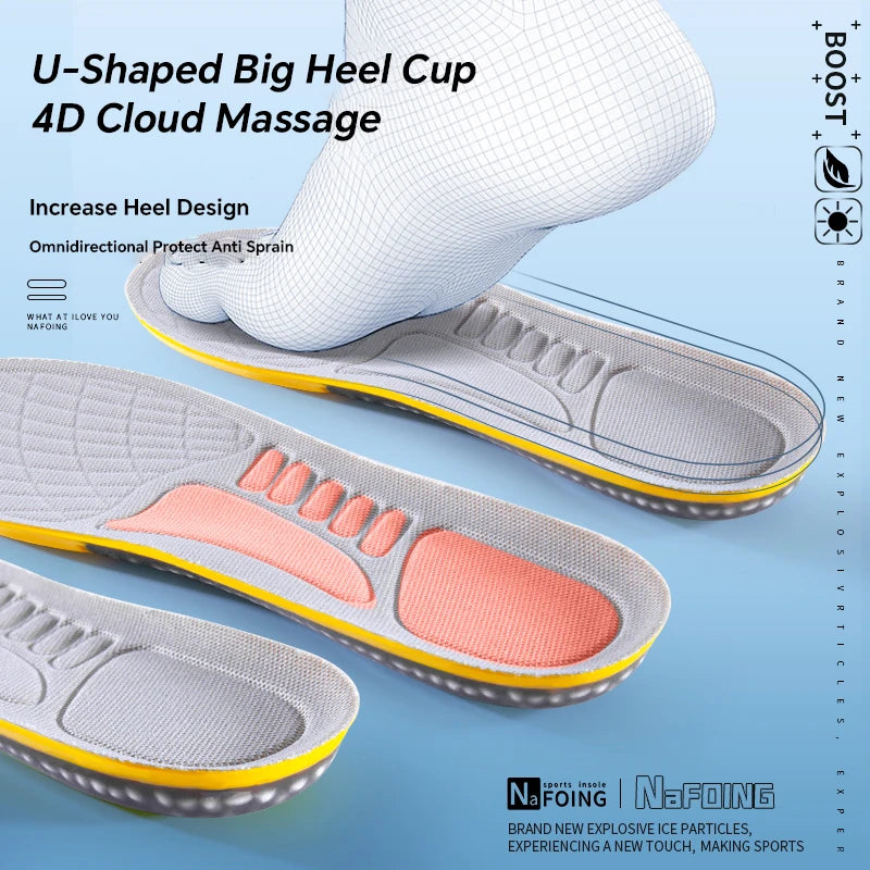 Latex Sport Insoles Soft High Elasticity Shoe Pads Breathable Deodorant Sweat Absorbing Foot Cushion Arch Support Shoe Insoles