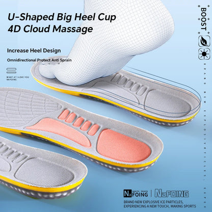 Latex Sport Insoles Soft High Elasticity Shoe Pads Breathable Deodorant Sweat Absorbing Foot Cushion Arch Support Shoe Insoles