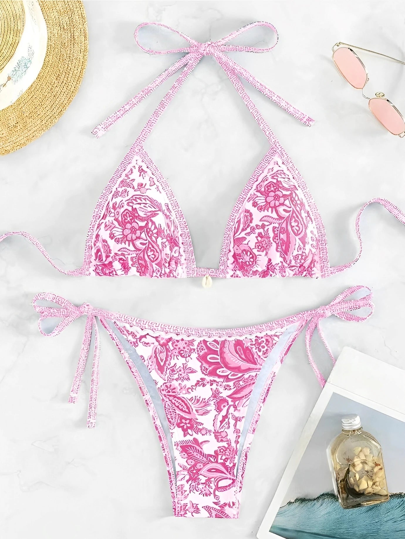 Halter String Triangle Two Piece Bikini Women Swimwear Female Swimsuit Bathers Bathing Swimming Suit Beachwear Summer