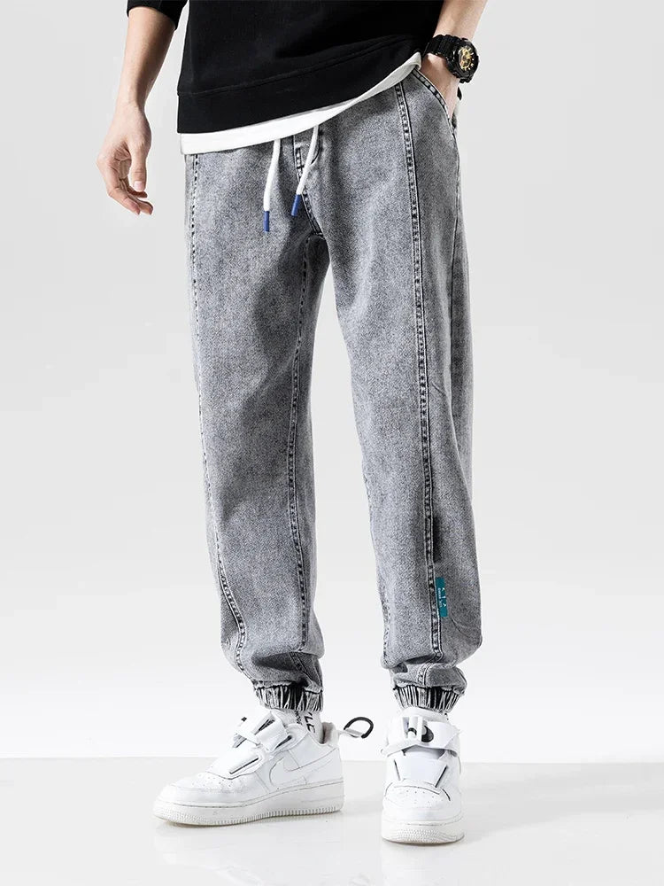Spring Summer Black Blue Baggy Jeans Men Streetwear Denim Joggers Casual Cotton Harem Pants Jean Trousers Plus Size 6XL 7XL 8XL