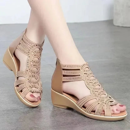 New Roman Sandals for Women Summer New Soft Sole Outer Wear Women's Wedge Shoes Fashion Casual Designer Shoes for Women