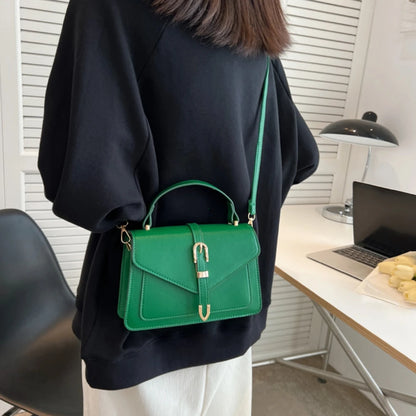 Fashionable Minimalist Crossbody Bag with Top Handle and Flap for Women Solid Color Square Purse with Simple Design Womens Bag
