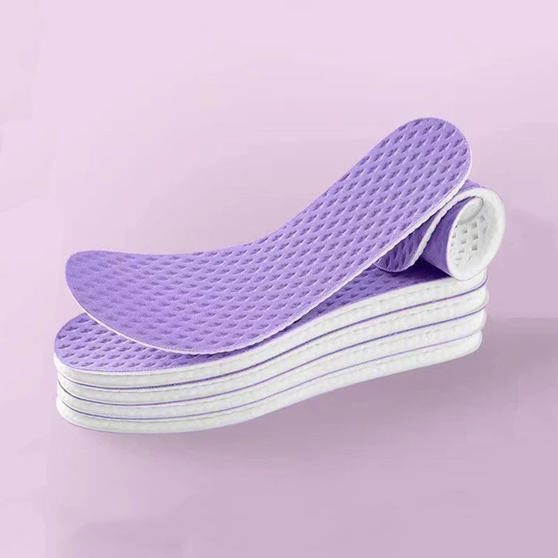 Summer cool insole Running sports shock-absorbing insoles PU soft elastic sole Men and women breathable anti-odor insoles