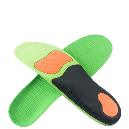 1 pair of sports insoles cushioning foot X/O leg elastic shock absorption comfortable running for men and women
