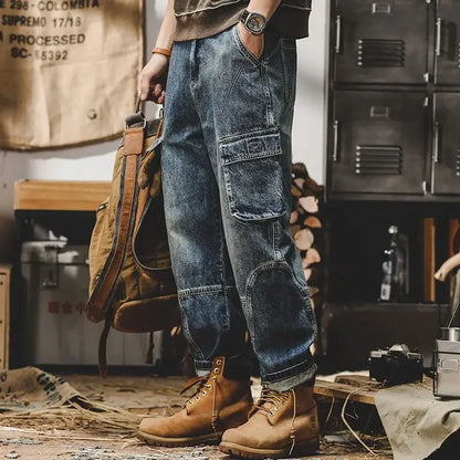 With Pockets Man Cowboy Pants Luxury Aesthetic High Quality Trousers Designer Original 2025 Fashion Retro Cheap Xs Jeans for Men