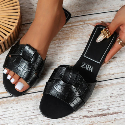 Luxury Designer Women Sandals  New Woven with Comfortable Women's Sandals Casual Bottom Summer Flat Woman Slippers