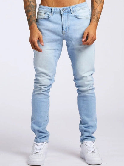 2025 New style denim men's pants, Instagram trend, black slim-fit high-waisted denim jeans for men