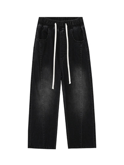 Summer Lyocell Jeans Men Korean Fashion Wide Leg Straight Denim Pants Light and Thin Cool Baggy Jeans Trousers