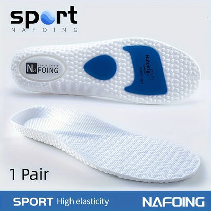 1Pair Soft Sports Shock Absorption Insoles, High Elastic Deodorant Comfortable Running Sneaker Insoles