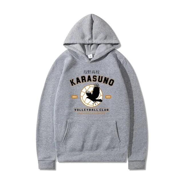 Men's Hoodies Cartoon Haikyuu Funny Japanese Anime Streetwear Harajuku Karasuno Fly High Graphic Sweatshirts Men Women Hoodies