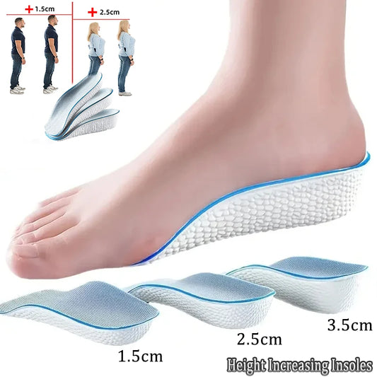 Soft Height Increase Insoles Sneakers Heel Lift Memory Foam Light Weight Shoe Pads for Men Women Arch Support Orthopedic Insoles