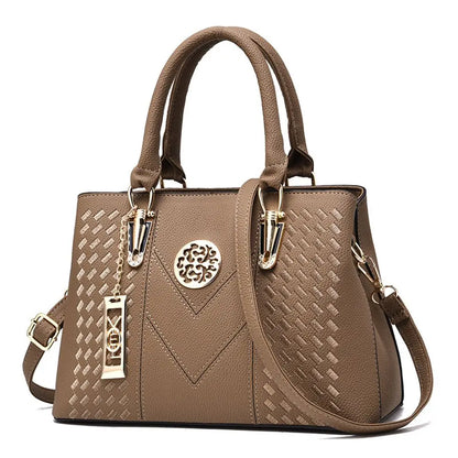 Women's Handbag Metal Hollow Carving Decor Shoulder Bag Fashion Purse Leather Bag Large Capacity Handbag Satchel Bag Mom's Bag