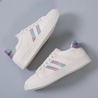 Women Casual Walking Shoes New Flat Woman White Sneakers Breathable Lace-Up Female Sneakers Fashion Student Vulcanized Shoes