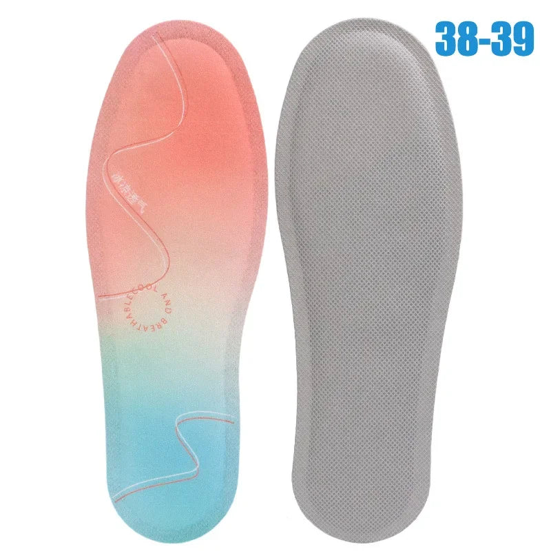 Summer Cooling Insoles for Men Women Leather Shoes Breathable Sweat Absorbing Herbal Antibacterial Deodorant Comfort Foot Pads