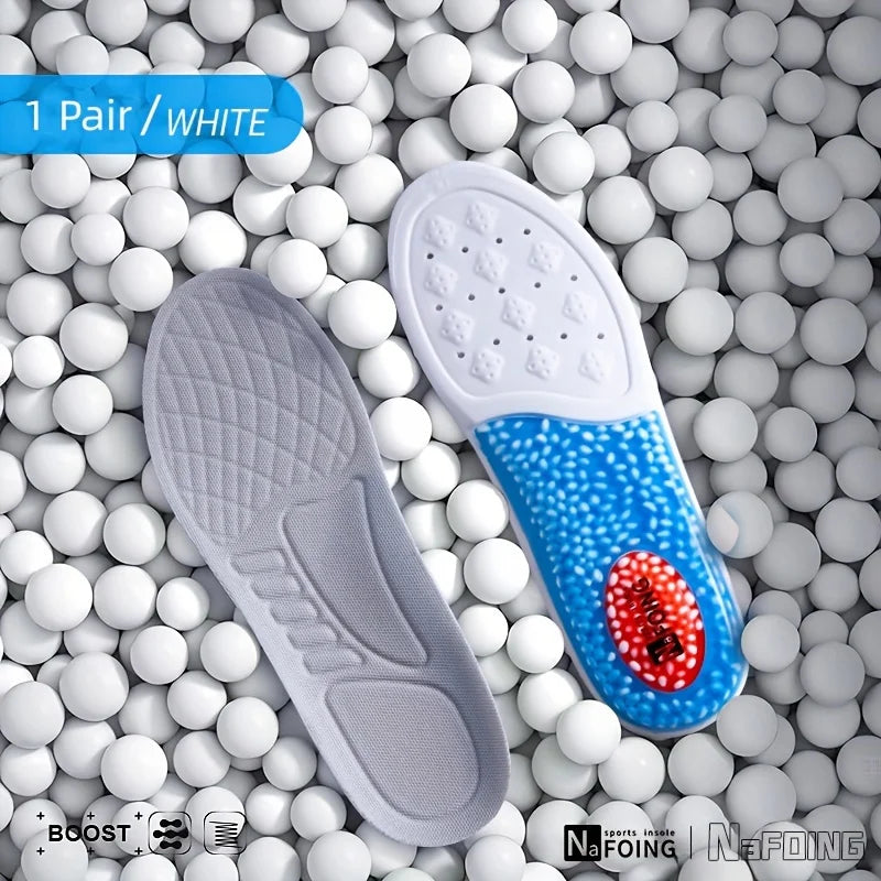 1 Pair TPU Material Insoles Sports Shock Absorption Insoles High Elastic Running Sneaker Pads Rebound