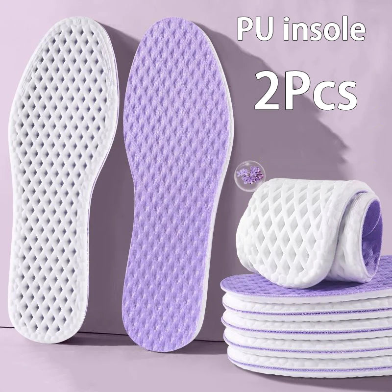 Summer cool insole Running sports shock-absorbing insoles PU soft elastic sole Men and women breathable anti-odor insoles
