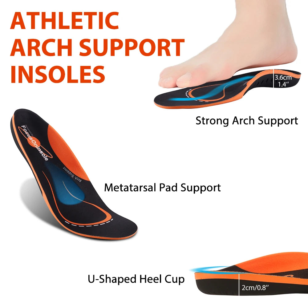 Orthopedic Insoles for Men Women Comfort Sneaker Flat Feet High Arch Support Shock Absorption BreathableCorrection Pads