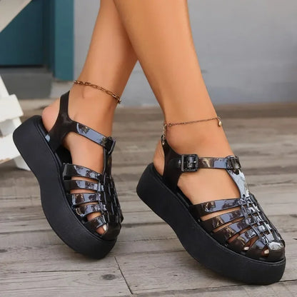 Toe Closed Summer Beach Sandals Shoes Women Fashion Jelly Sandals Shoes Soft Pvc Material Women Summer Sandals