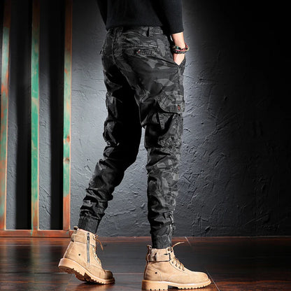 Street Fashion Men Jeans Camo Stretch Loose Fit Big Pocket Casual Cargo Pants Hombre Hip Hop Joggers Men Baggy Trousers