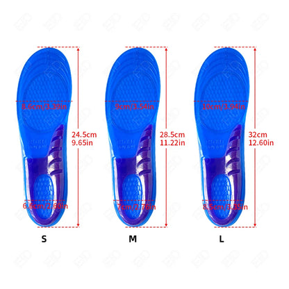 Shock-absorbing insole Orthotic Arch Support Foot Pain Massaging Silicone Gel Soft Sport Shoe Anti-Shock Insoles Pad Man Women