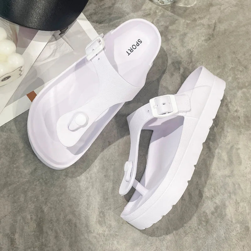 KIDMI New Women Flip-flops Sandals Outdoor EVA Waterproof Beach Sandals Thick Sole Cushioned Pool Shower Shoes Nonslip Sandals