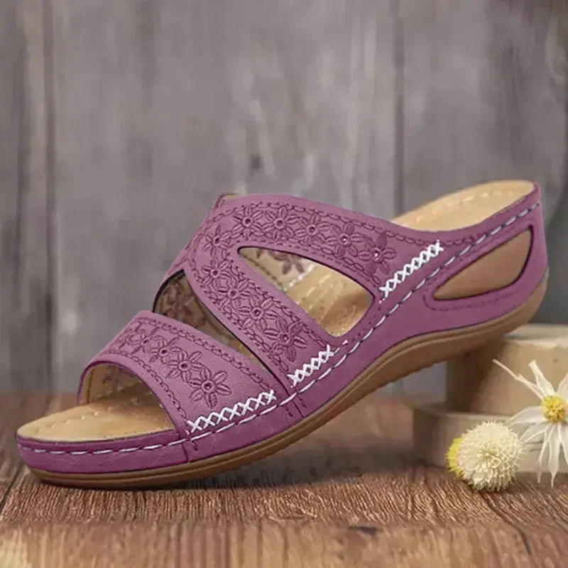 Summer Women Wedge Sandals Premium Orthopedic Open Toe Sandals Vintage Anti-slip Leather Casual Female Platform Retro Shoes