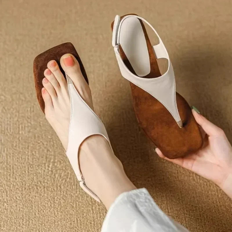 Women's New Sweet Casual Women's Shoes 2025 Summer Wedge High Heels Open Toe Beach Banquet Party Luxury  Women's Flip Flops