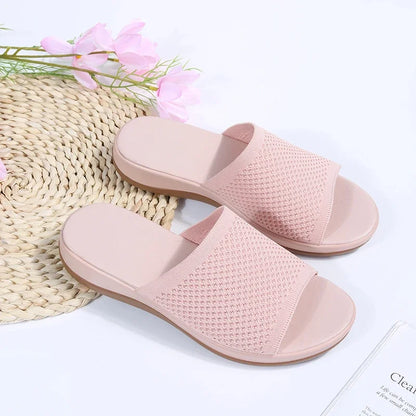 Women Sandals Soft Flat Sandals Summer Sandals Women Stretch Fabric Summer Elegant Slippers Shoes