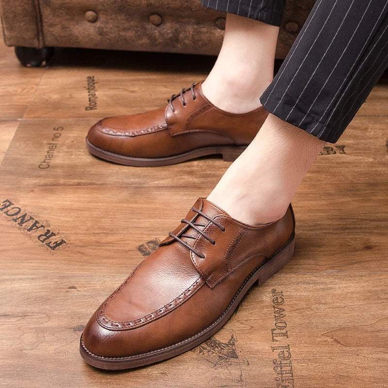 High Quality Formal Shoes Male Classic Business British Wedding Social Leather Shoes Male Brogue Men’s Dress Leather Man Loafers