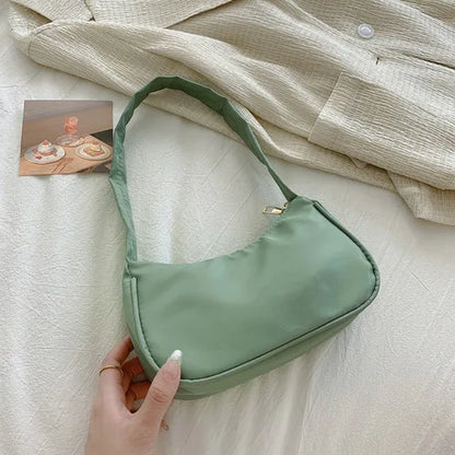 New Retro Soft PU Leather Women Shoulder Underarm Bags Casual Solid Color Small Top-Handle Handbags Ladies Fashion Shoulder Bags