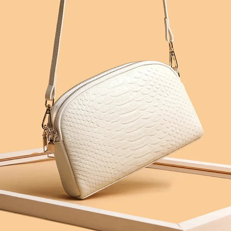 Fashion 100%Genuine Leather Crossbody Sac Simple Women's Designer Handbag High Quality Cow Leather Small Shoulder Messenger Bag