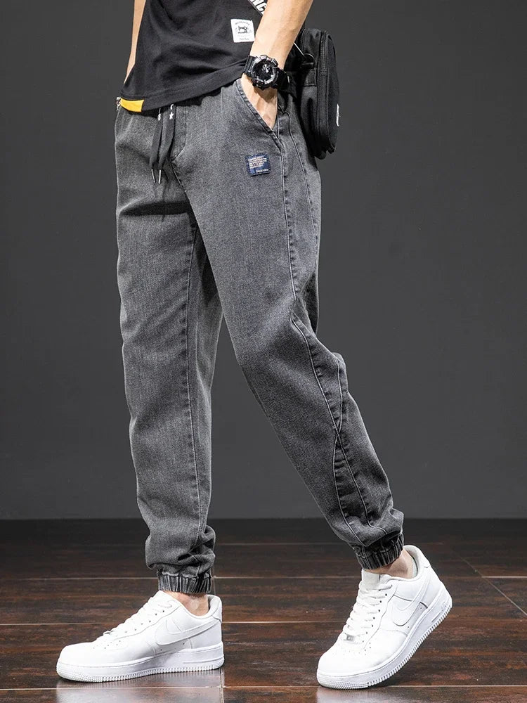 Spring Summer Black Blue Cargo Jeans Men Streetwear Denim Jogger Pants Men Baggy Harem Jean Trousers Plus Size M-8XL