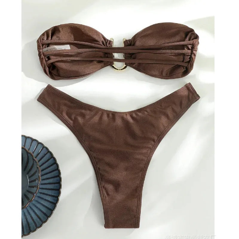 Sexy Bikinis 2025 Women's Swimwear Female Swimsuit For Swimming Wear Bathing Suits Brazilian Bikini Set Beachwear Pool Bather