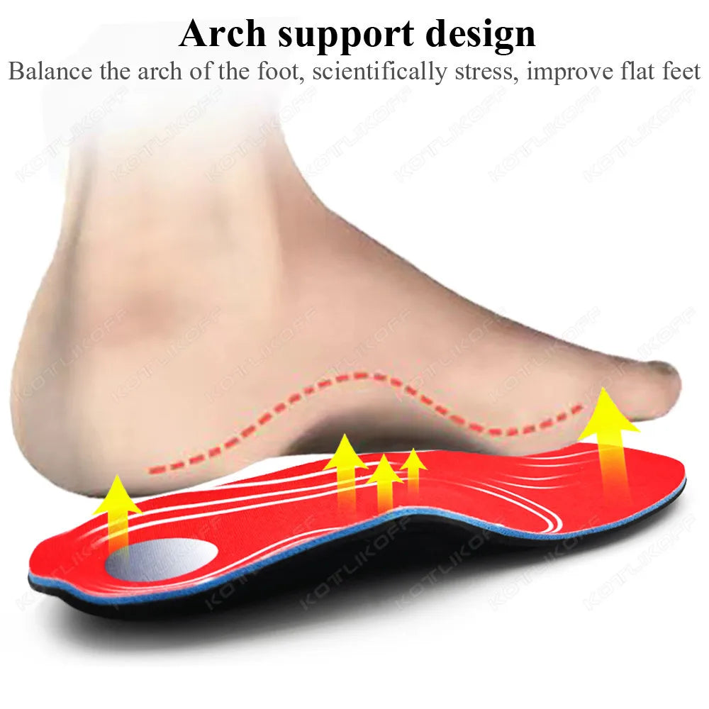 KOTLIKOFF Severe Flat Feet Insoles Orthotic Arch Support Inserts Orthopedic Shoes Sole For High Heel Plantar Fasciitis Men Woman