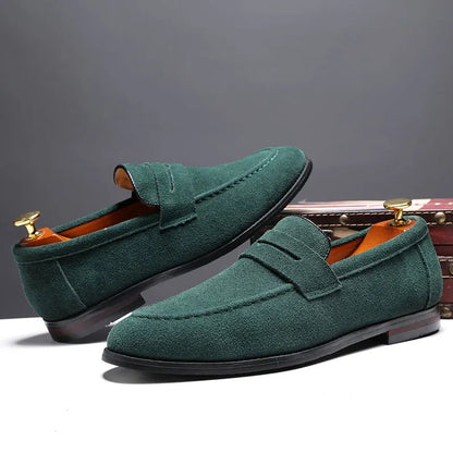 Fashion Men's Casual Shoes Suede Genuine Leather Mens Slip-on Light Comfortable Driving Loafers Moccasins Men Party Wedding Flat
