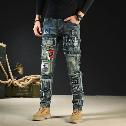 Trousers New Rock Work Wear Straight Jeans for Men Hip Hop Man Cowboy Pants with Pockets Casual Harajuku Classic Aesthetic Denim