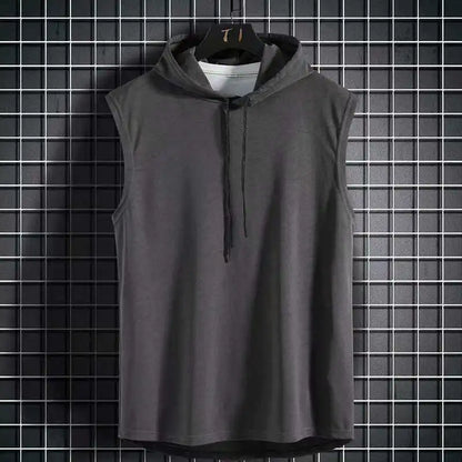 Brand New Solid Color  Men's Tank Tops Vest Sleeveless Tees For Male Hooded Man Vests Tops Hip Hop Men Tank Top T shirt