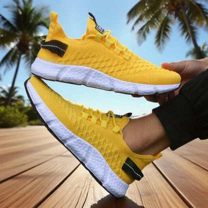 New Men's Running Shoes Summer Soft Soled Nique Grid Trend Design Breathable Walking Sneakers Versatile Outdoor Exercise Shoes