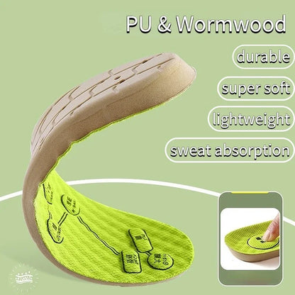 Wormwood Insoles Foot Acupressure Insole Men Women Soft Breathable Sports Pads Soft Sweat-absorbing Deodorant Running Insoles