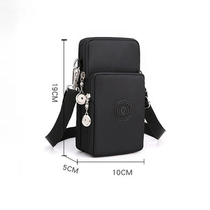 New Women Mobile Phone Bag Nylon Cell Phone Bag Coin Purse Strap Shoulder Bag Small Crossbody Bags for Women Wallet Travel Purse