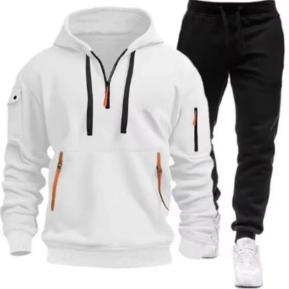 New Men Autumn Winter Sets Zipper Hoodie Pants Pieces Casual Tracksuit Male Sportswear Brand Clothing Sweatsuit