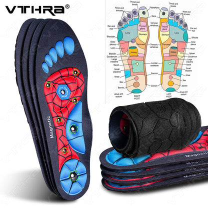 1Pair Magnetic Acupressure Therapy Insoles Slimming Running Breathable Shoes Cushion Feet Health Care Arch Support Sport Insoles