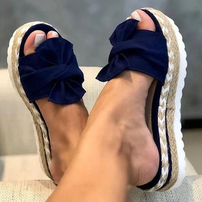 Women Heels Sandals with Wedges Shoes Woman Flower Platform Slippers Summer New Female Sandalias Mujer Elegant Summer Shoes