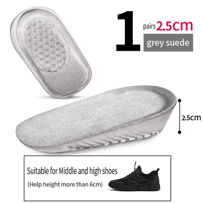 Silicone Gel Invisible Height Increase Insole Heel Lifting Inserts Shoe Foot Care Protector Elastic Cushion Insert for Men Women