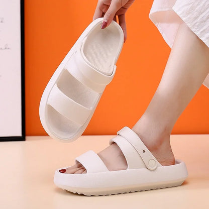 Kidmi Summer Women Sandals Couple Home Slippers Non-slip Breathability Thick Sole Home Womens Shoes Outdoor Soft Sole Sandals