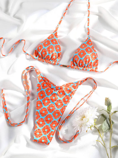Printed Swimwear  Swimsuits Bandage Bikini Sets Summer Bikinis High Cut Biquinis New Beachwear Low Waist Swimsuit