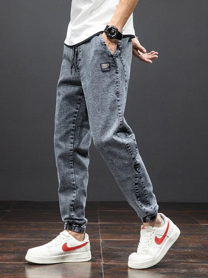 Spring Summer Black Blue Cargo Jeans Men Streetwear Denim Jogger Pants Men Baggy Harem Jean Trousers Plus Size M-8XL