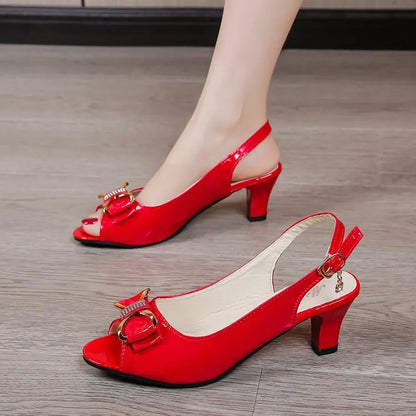 Summer Female High Heels New Fashion Women Pumps Sexy Open Toe Fish Mouth Shoes Ladies Bowknot Party Sandals Plus Size 42