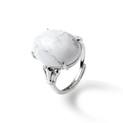 Rose Quartzs Rings Natural Stone Labradourites Beads Rings Silver Color Rings Party Wedding Anniversary Engagement Gifts Jewelry